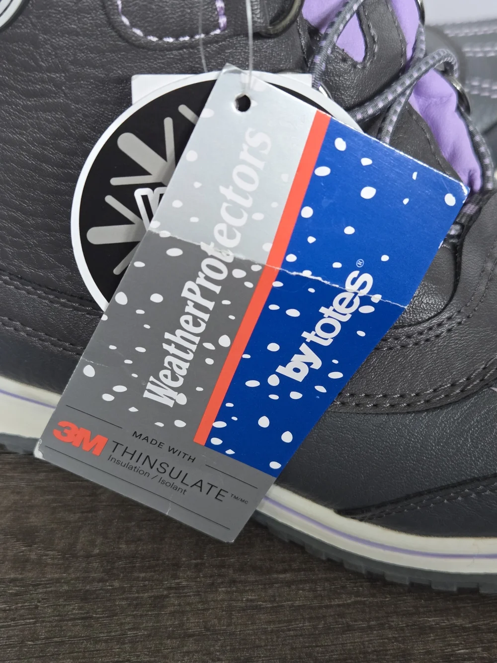 NWT Totes Kids Alpine Winter Snow Boots Grey Purple Insulated Waterproof Size 3M